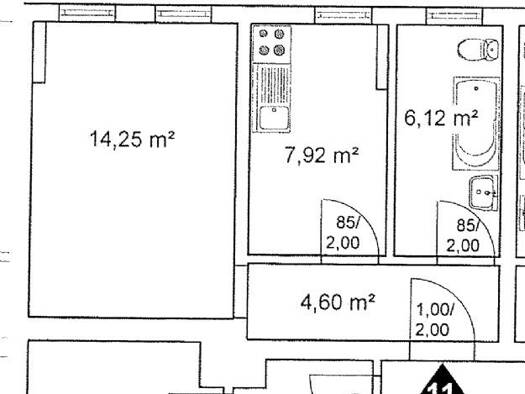 Wohnung zur Miete 385 € 1 Zimmer 33 m² 3. Geschoss frei ab sofort Freiimfelder Str. 102 Freiimfelde Halle (Saale) 06112