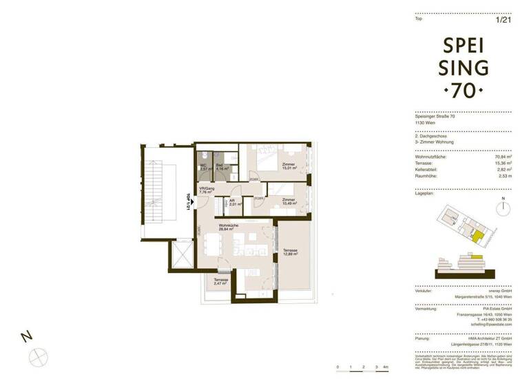 Wohnung zum Kauf - Erstbezug 720.000 € 3 Zimmer 70,5 m² 4. Geschoss frei ab 01.06.2026 Speisinger Straße Wien 1130