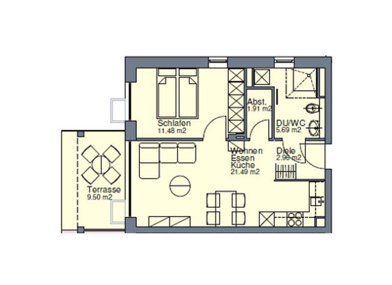 Wohnung zum Kauf provisionsfrei 314.000 € 2 Zimmer 48 m² 2 Geschosse Römerschanze Reutlingen 72760