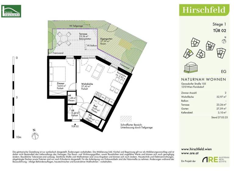 Wohnung zum Kauf - Erstbezug provisionsfrei 299.900 € 2 Zimmer 53 m² EG Gerasdorfer Straße 105 Wien 1210