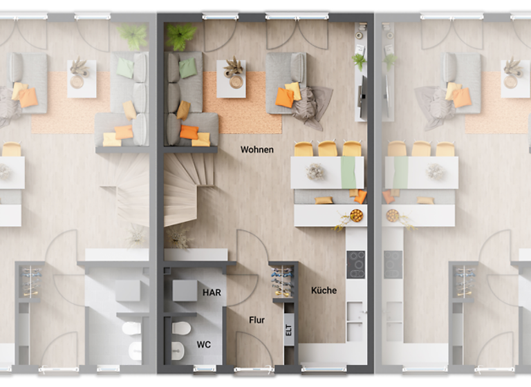 Reihenmittelhaus zum Kauf - Erstbezug 375.020 € 5 Zimmer 137 m² 200 m² Grundstück Stotternheim Erfurt 99095