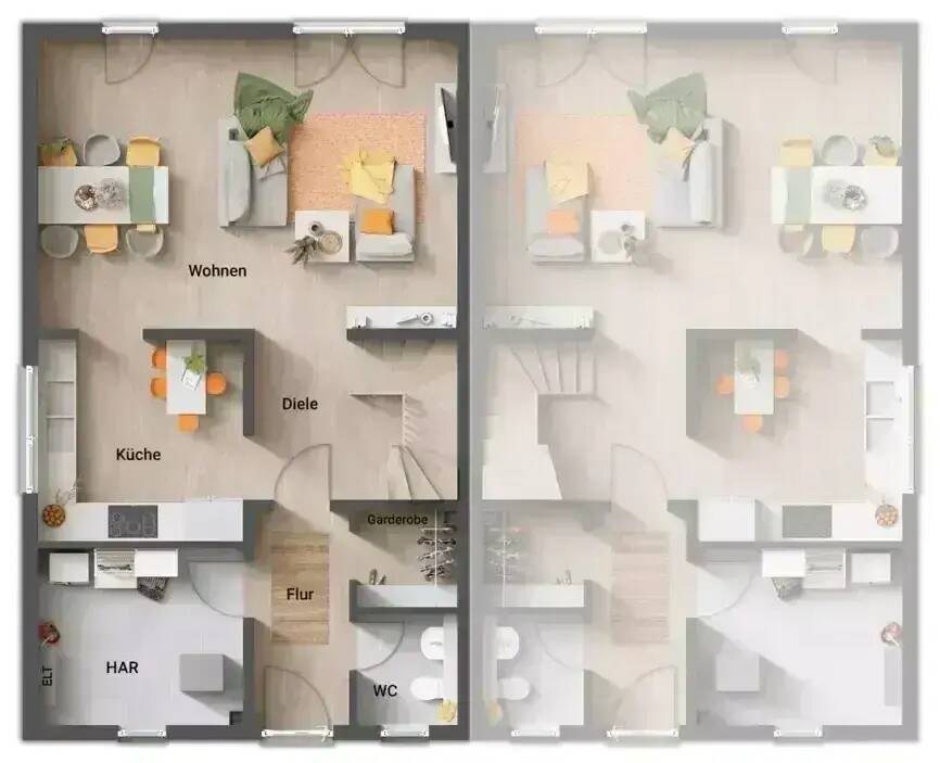 Immobilie in Meißenheim - Doppelhaus Duett 125: Platz für Gemeinsamkeit und Rückzug - Bild 2