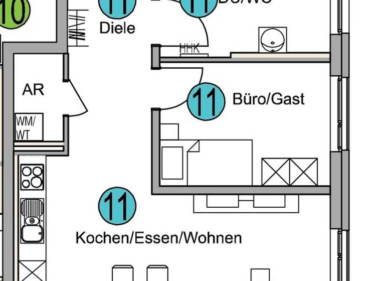 Wohnung zum Kauf - Erstbezug provisionsfrei 338.700 € 3 Zimmer 79,5 m² 1. Geschoss frei ab sofort Schlotfeld 0 WE 11 Weipertshofen Stimpfach-Weipertshofen 74597