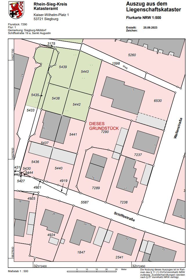 Grundstück zum Kauf 295.000 € 500 m²<br/>Grundstück Mülldorf Sankt Augustin 53757