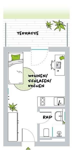 Wohnung zur Miete 694 € 1 Zimmer 24 m²<br/>Wohnfläche 01.12.2024<br/>Verfügbarkeit Heinrichstraße 85 Mörsenbroich Düsseldorf-Düsseltal 40239