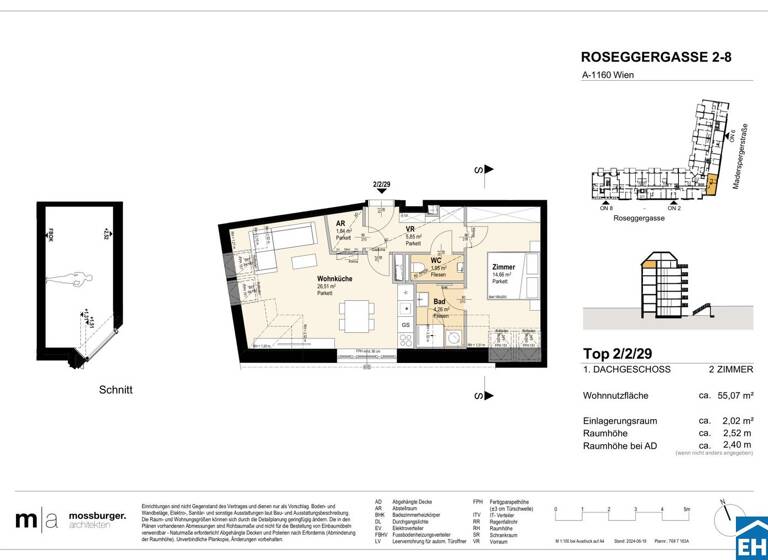 Wohnung zum Kauf - Erstbezug 388.600 € 2 Zimmer 55,1 m² Roseggergasse Wien 1160