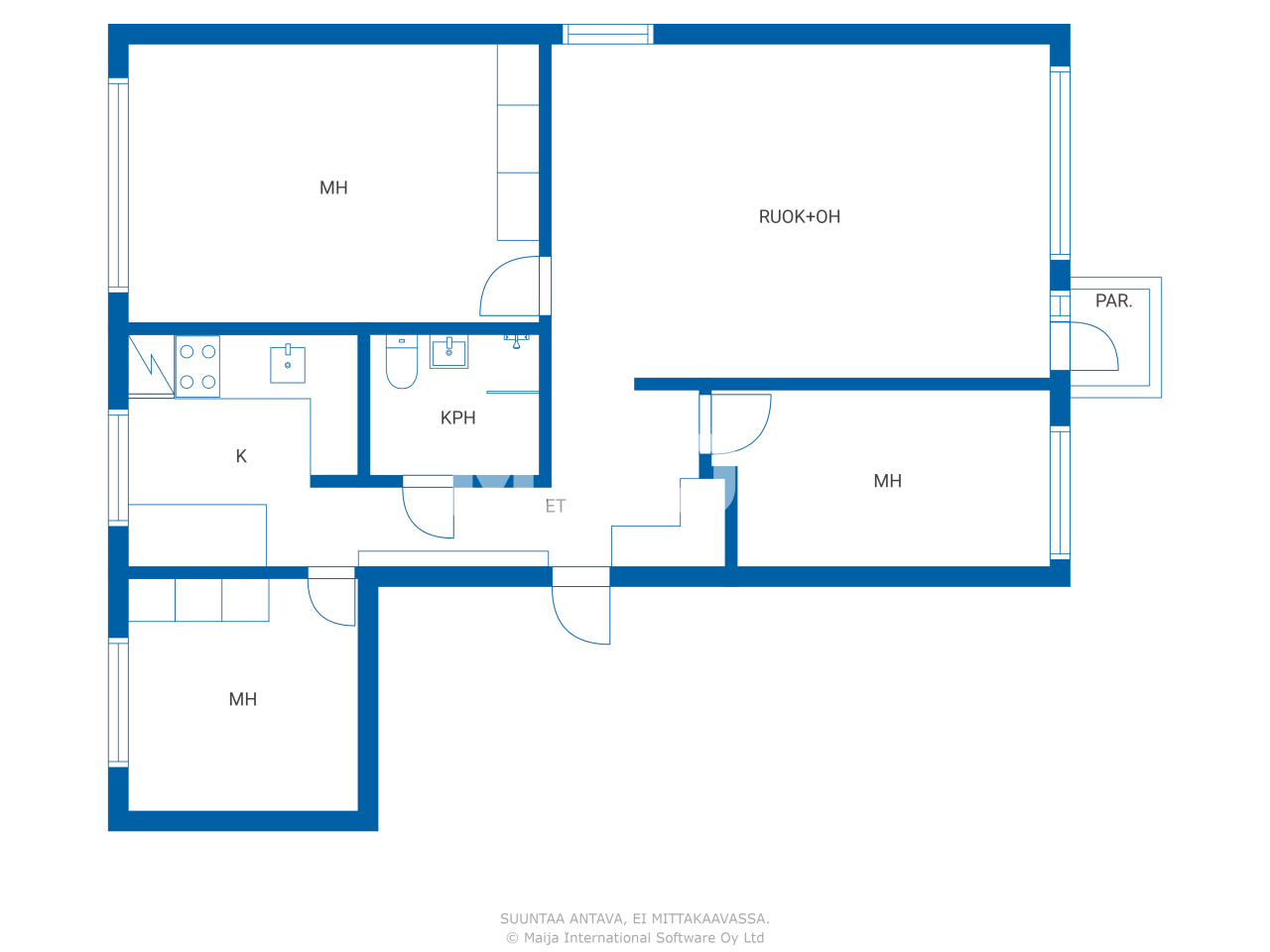 Studio zum Kauf 168.000 € 4 Zimmer 78 m²<br/>Wohnfläche 1.<br/>Geschoss Kastuntie 45 Turku 20300