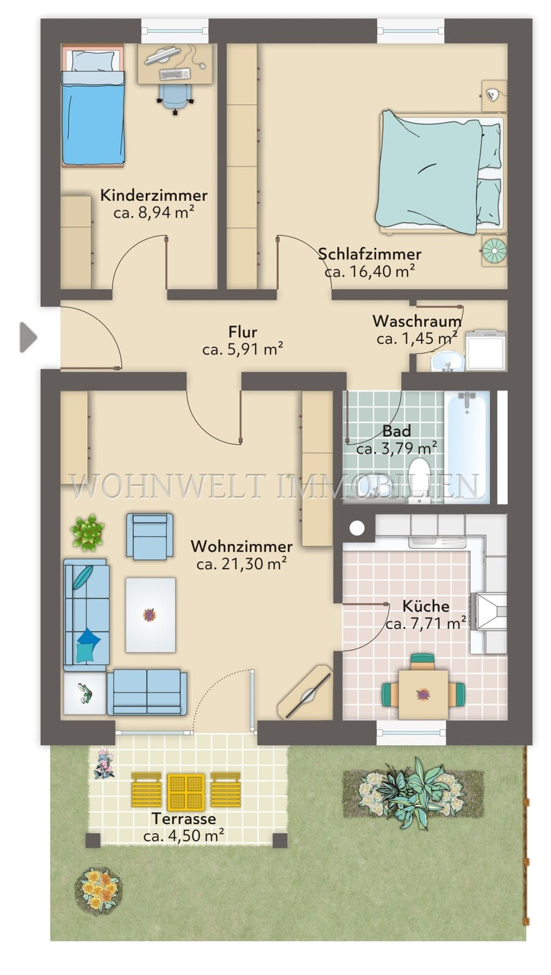 Wohnung zum Kauf 399.000 € 3 Zimmer 67,8 m²<br/>Wohnfläche EG<br/>Geschoss Lerchenfeld Freising 85356