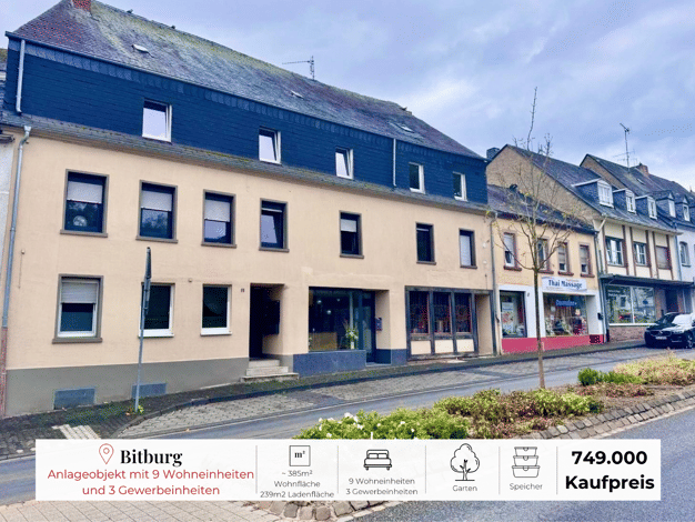 Gewerbeobjekt zum Kauf als Kapitalanlage geeignet 749.000 € 745,5 m² 780 m² Grundstück Mötscher Straße 9 Bitburg Bitburg 54634