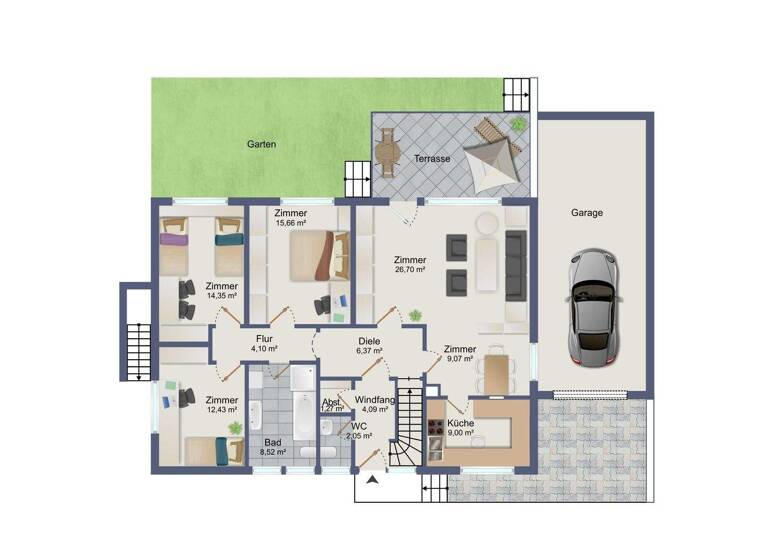 Einfamilienhaus zum Kauf 445.000 € 6 Zimmer 150,6 m² 746 m² Grundstück Diersheim Rheinau 77866