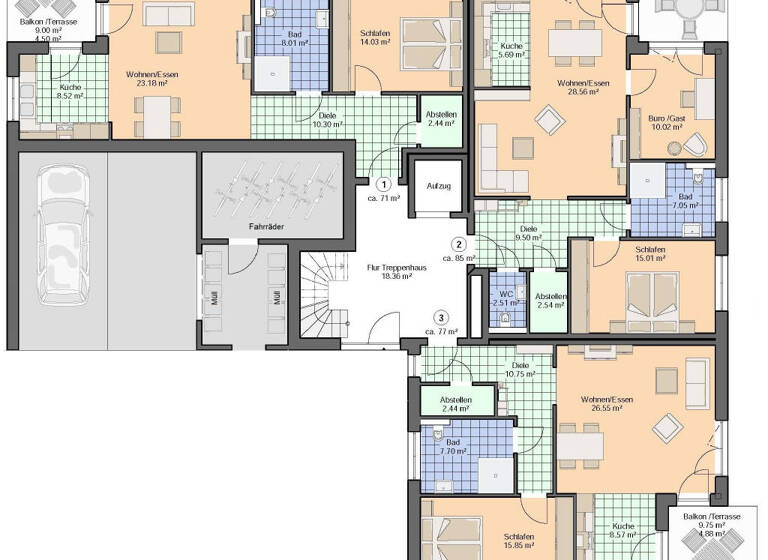 Wohnung zum Kauf 316.000 € 2 Zimmer 77 m² Innenstadt Minden 32427
