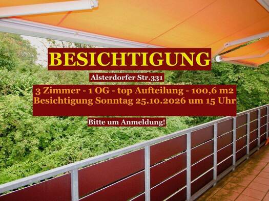 Wohnung zum Kauf 499.000 € 3 Zimmer 100,6 m² 1. Geschoss Alsterdorfer Straße 331 Alsterdorf Hamburg 22297
