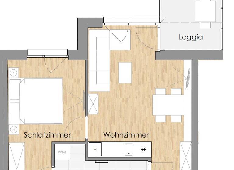 Wohnung zur Miete 791 € 2 Zimmer 42,7 m² 2. Geschoss frei ab sofort Wien 1150