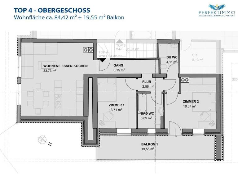Wohnung zum Kauf 398.000 € 3 Zimmer 84,4 m² 1. Geschoss Grins 6591