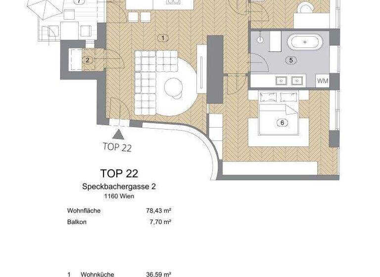 Wohnung zum Kauf 599.000 € 3 Zimmer 78,1 m² 5. Geschoss Wien 1160