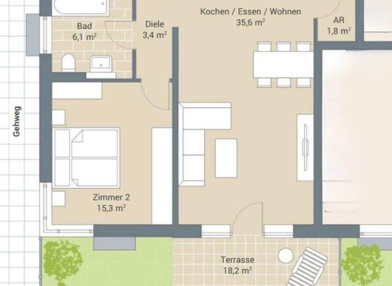 Terrassenwohnung zum Kauf 448.000 € 3 Zimmer 88,5 m² frei ab 01.05.2026 Zirndorf 90513