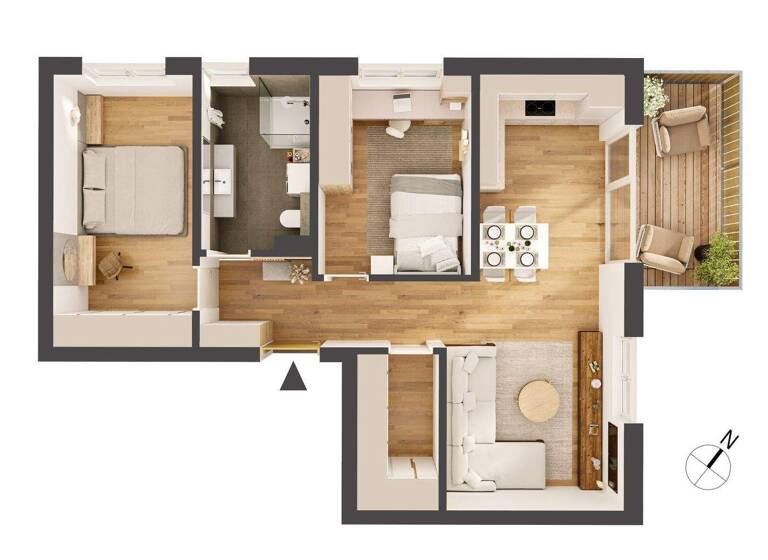 Wohnung zum Kauf - Neubau provisionsfrei 380.000 € 3 Zimmer 66,1 m² 2. Geschoss Franz-Prantl-Park 1 Jenbach 6200