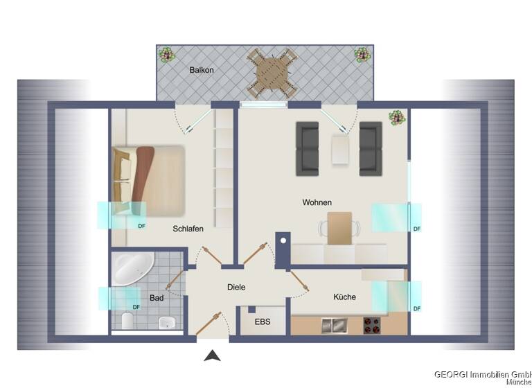 Wohnung zum Kauf 300.000 € 2 Zimmer 47 m² 2. Geschoss Neugermering Germering 82110