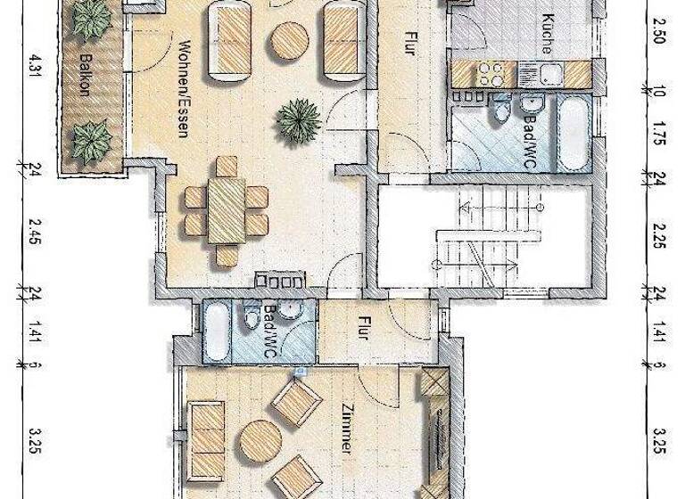 Wohnung zum Kauf 849.000 € 5 Zimmer 123 m² 2. Geschoss Altstadt Frankfurt 60311