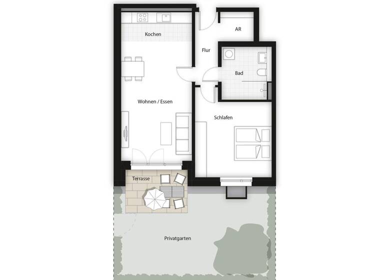 Wohnung zum Kauf - Neubau 406.700 € 2 Zimmer 69,3 m² EG Geschwister-Scholl-Straße 16 Herzo Base Herzogenaurach 91074