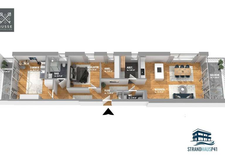 Wohnung zum Kauf provisionsfrei als Kapitalanlage geeignet 836.100 € 3 Zimmer 114,5 m² Promenade 41 Schönberger Strand Schönberg (Holstein) 24217