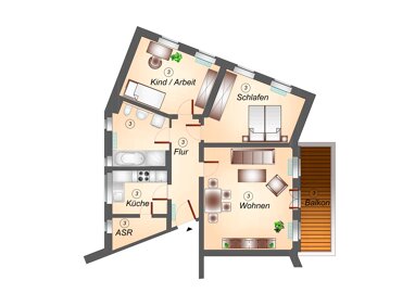 Apartment zur Miete 578 € 3,5 Zimmer 78 m² 1. Geschoss Gröba Riesa 01591