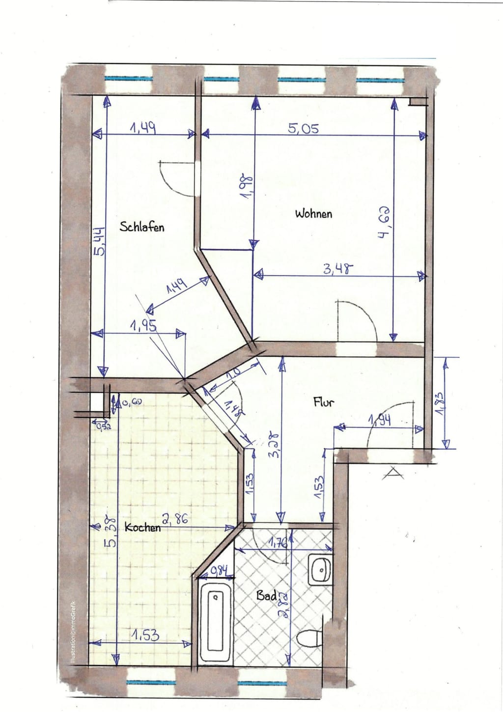 Wohnung zur Miete Wohnen auf Zeit 1.400 € 2 Zimmer 60 m²<br/>Wohnfläche ab sofort<br/>Verfügbarkeit Uhlandstraße Altlindenau Leipzig 04177