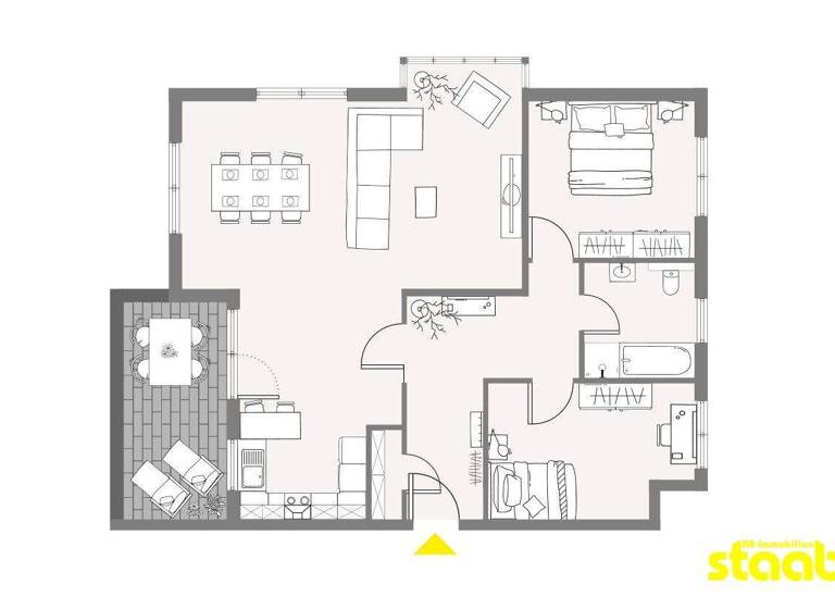Wohnung zur Miete 1.200 € 3 Zimmer 102,6 m² Goldbach 63773