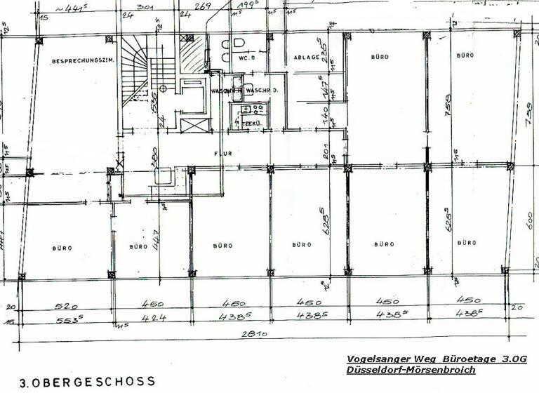 Büro zur Miete provisionsfrei 8,20 € 8 Zimmer 342 m² Bürofläche Vogelsanger Weg 30-40 Mörsenbroich Düsseldorf 40470