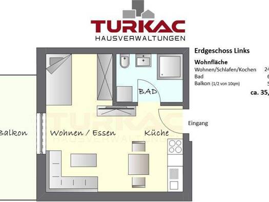 Wohnung zur Miete - Erstbezug 675 € 1 Zimmer 35 m² 1. Geschoss frei ab 01.02.2026 Hörnsheim Hüttenberg 35625