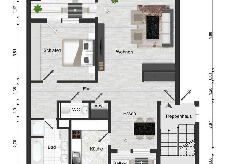 Wohnung zum Kauf 279.000 € 3 Zimmer 78,3 m² 2. Geschoss frei ab sofort Wiblingen Ulm 89079
