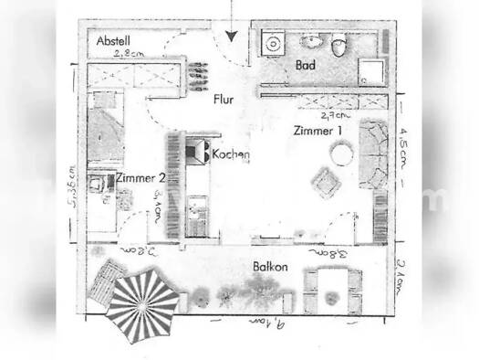 Wohnung zur Miete Tauschwohnung 740 € 2 Zimmer 50 m² 2. Geschoss Brühl Freiburg im Breisgau 79106