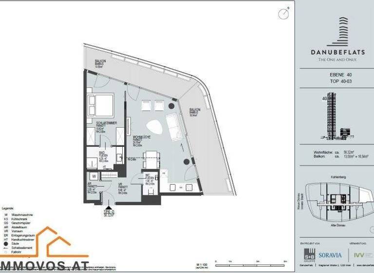 Terrassenwohnung zum Kauf - Erstbezug 799.000 € 2 Zimmer 55,8 m² Wien 22.,Donaustadt 1220