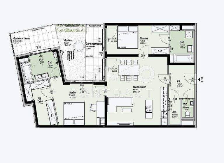 Wohnung zum Kauf - Erstbezug 598.700 € 3 Zimmer 90,5 m² EG Wien 1210