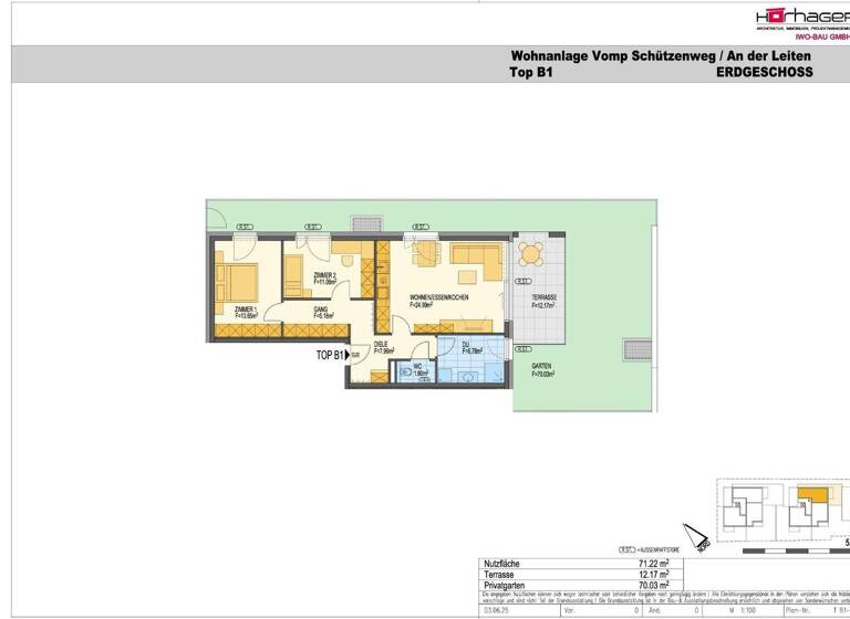 Wohnung zum Kauf - Erstbezug 477.850 € 3 Zimmer 71,2 m² EG An der Leiten Vomp 6134