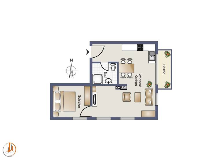 Wohnung zum Kauf provisionsfrei 330.000 € 2 Zimmer 42,2 m²<br/>Wohnfläche 1.<br/>Geschoss Hauptstraße 29 Glowe Glowe 18551