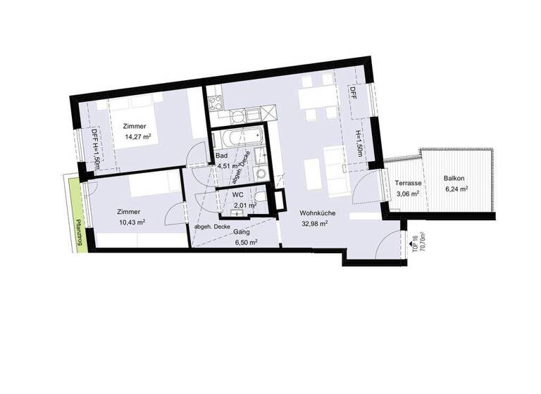 Wohnung zum Kauf - Erstbezug 738.500 € 3 Zimmer 70,7 m² 3. Geschoss Wien 1180