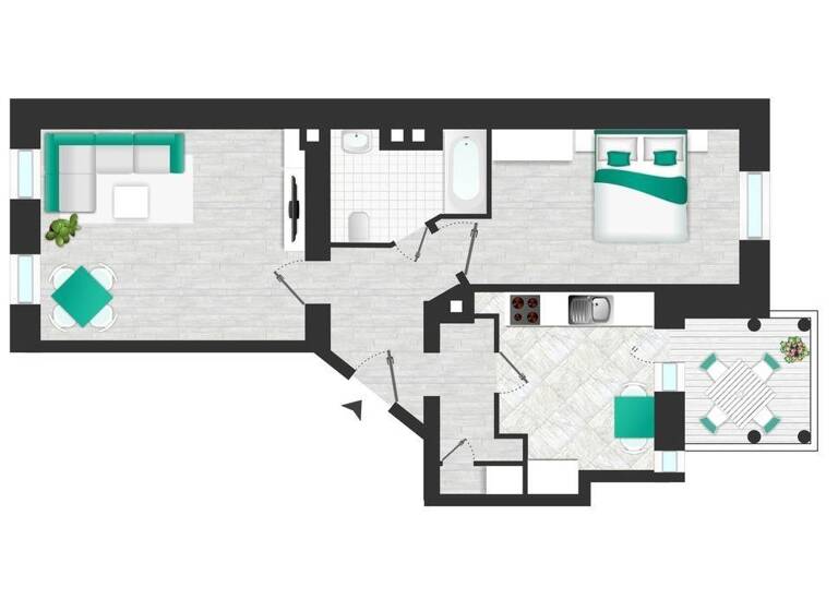 Wohnung zur Miete - Erstbezug 450 € 2 Zimmer 56 m² EG Vetterstraße 58 Lutherviertel Chemnitz 09126