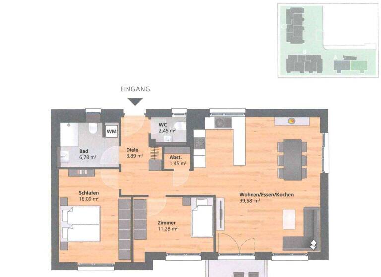 Wohnung zur Miete 1.070 € 3,5 Zimmer 90,4 m² 2. Geschoss frei ab 01.04.2026 Laichingen 89150