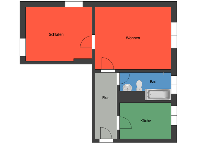 Wohnung zur Miete 343 € 2 Zimmer 49 m² EG frei ab sofort Jaspisstraße 13 c Meißen 01662