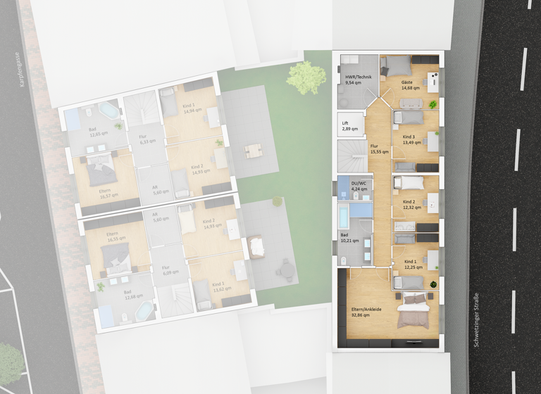 Haus zum Kauf - Erstbezug provisionsfrei 1.350.000 € 7 Zimmer 250 m² 164 m² Grundstück Schwetzinger Straße 6 Brühl 68782