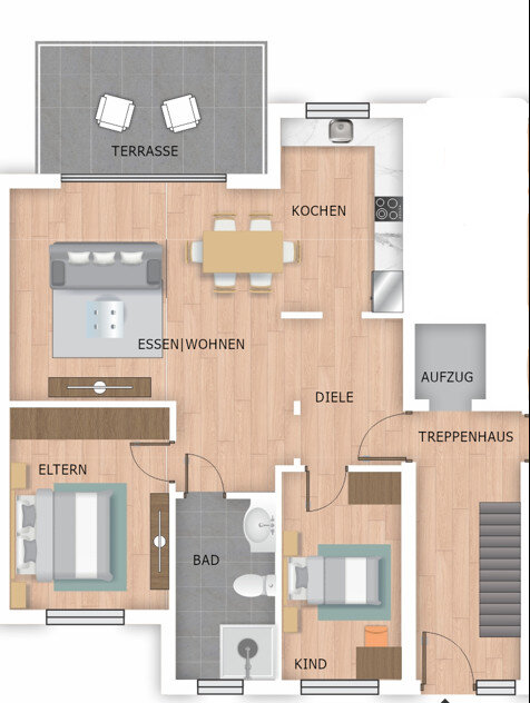 Wohnung zum Kauf 378.200 € 3 Zimmer 88,8 m²<br/>Wohnfläche 1.<br/>Geschoss Holsterhausen Herne 44625