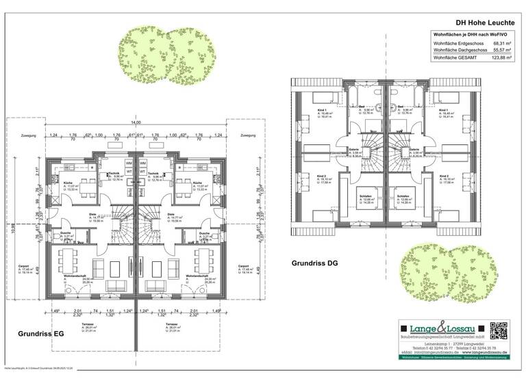 Doppelhaushälfte zum Kauf - Erstbezug provisionsfrei 4 Zimmer 124 m² 300 m² Grundstück frei ab sofort Hohe Leuchte 24 Verden Verden (Aller) 27283