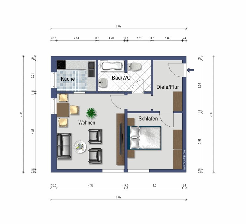 Wohnung zur Miete 420 € 2 Zimmer 52 m²<br/>Wohnfläche 3.<br/>Geschoss Erlenweg 6 Aurach Aurach 91589