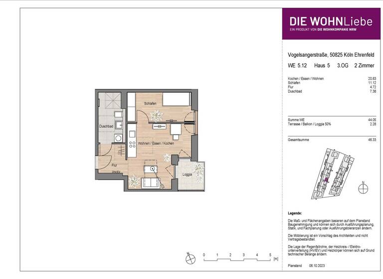 Wohnung zum Kauf - Erstbezug 370.900 € 2 Zimmer 46,3 m² Vogelsanger Straße 271 Ehrenfeld Köln 50825