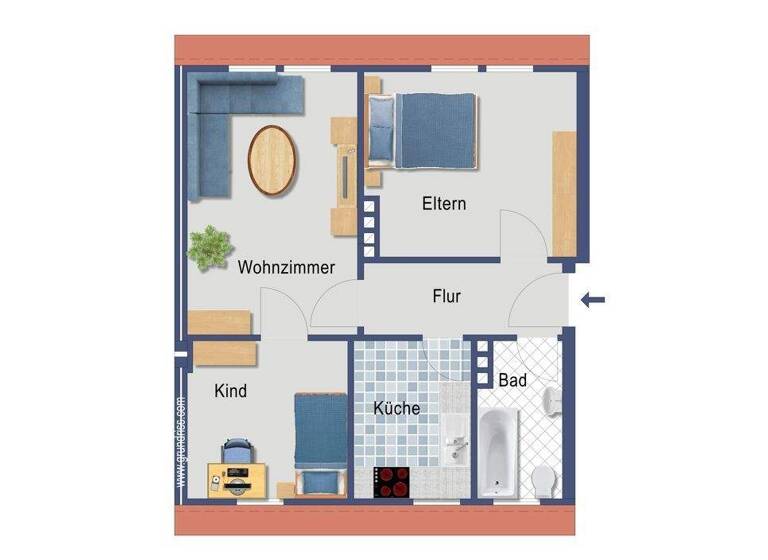 Wohnung zur Miete 580 € 3 Zimmer 56,3 m² Hauenriede 103 Uelzen 29525