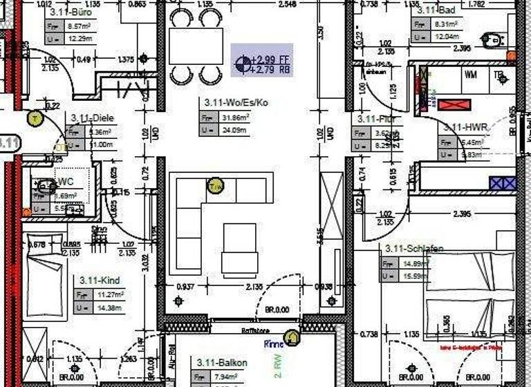 Wohnung zur Miete - Erstbezug 1.195 € 4 Zimmer 95 m² 2. Geschoss frei ab 01.08.2026 Geldern 47608
