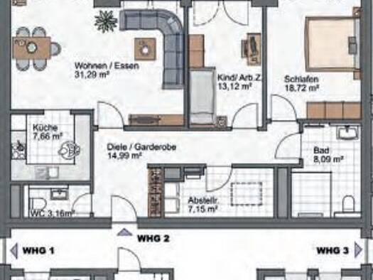 Terrassenwohnung zum Kauf - Erstbezug provisionsfrei als Kapitalanlage geeignet 489.500 € 3 Zimmer 113 m² Georg-Heinrich-Tischbein-Weg 3 Moorhausen Lilienthal 28865