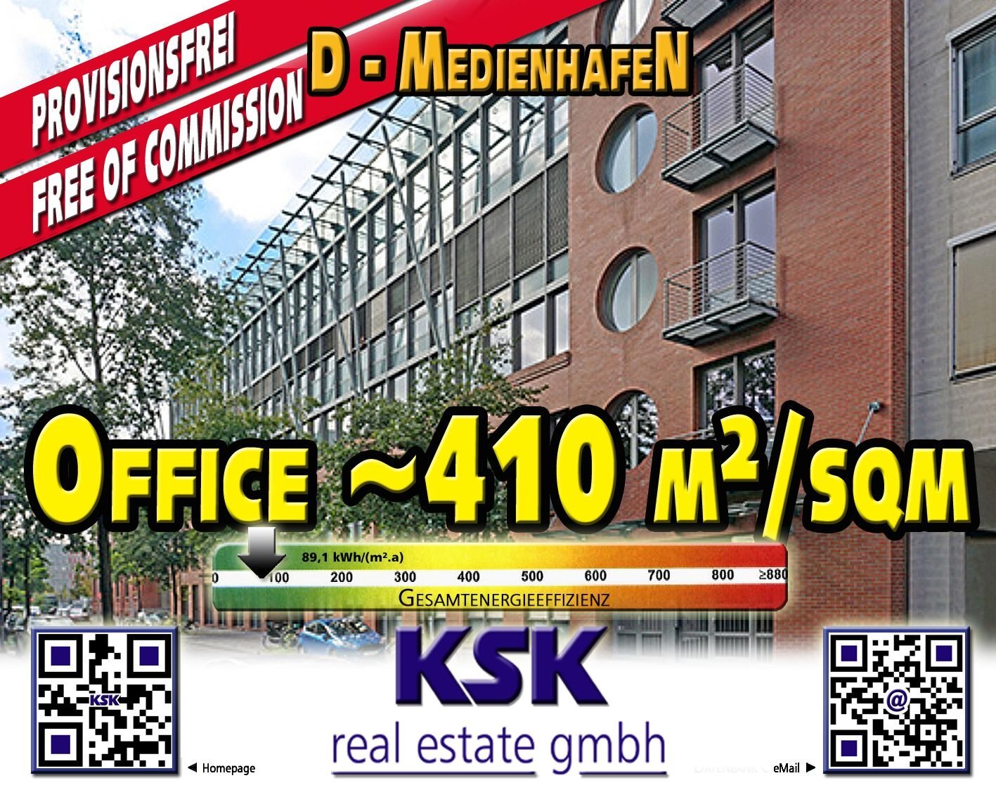 Bürofläche zur Miete provisionsfrei 19,50 € 410 m²<br/>Bürofläche von 410 m² bis 620 m²<br/>Teilbarkeit Hafen Düsseldorf 40221