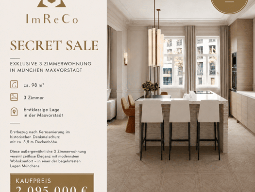 Wohnung zum Kauf 3 Zimmer 98 m² 2. Geschoss Maxvorstadt München 80799